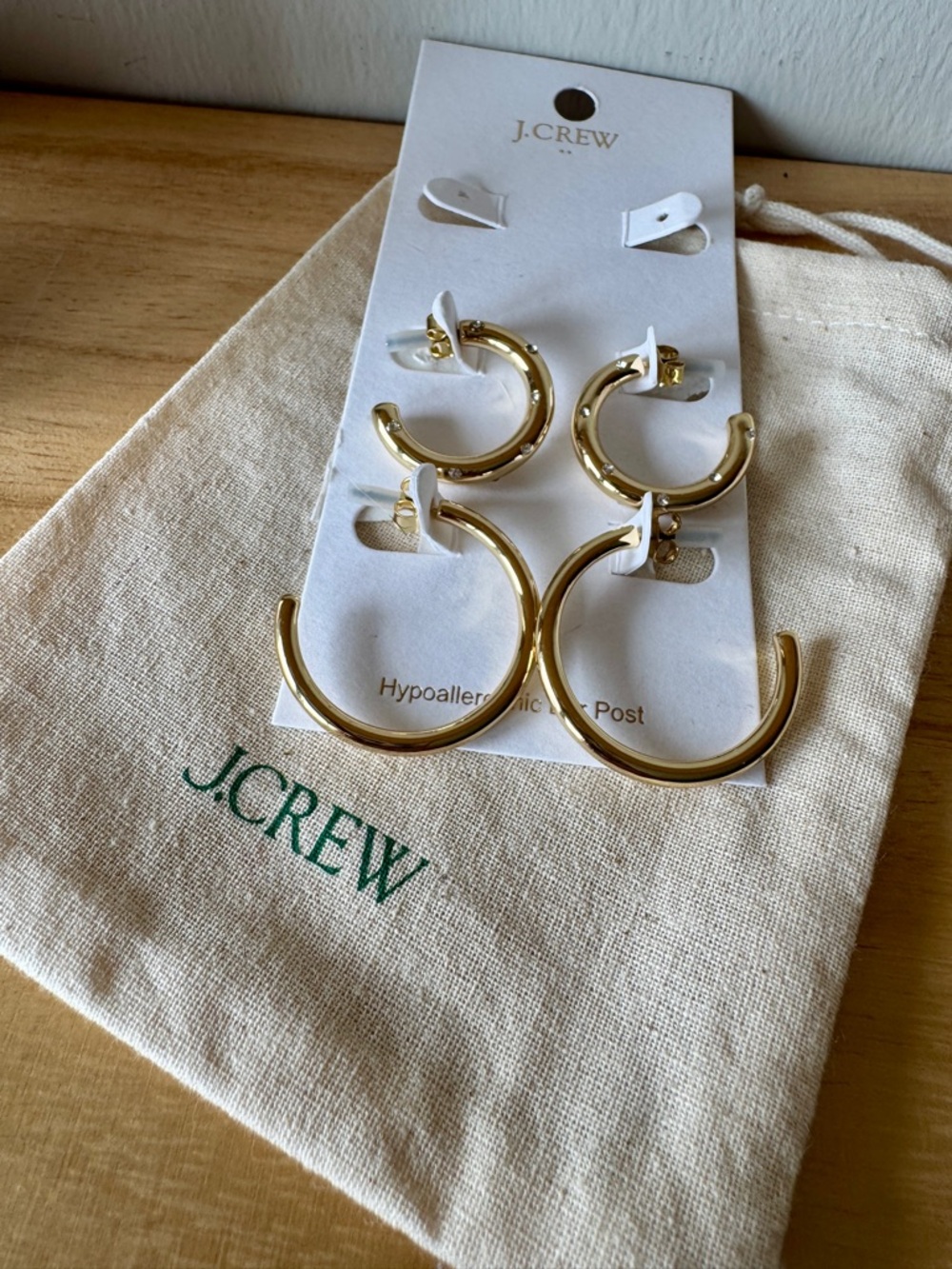 NWT | J. CREW FACTORY Nautical links hoop earrings set in rich gold - Picture 5 of 13